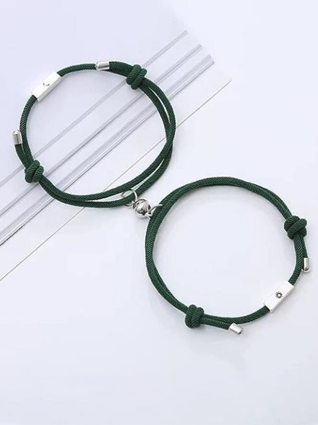 

VIEN Unisex Pack Of 2 Charm Bracelet, Green