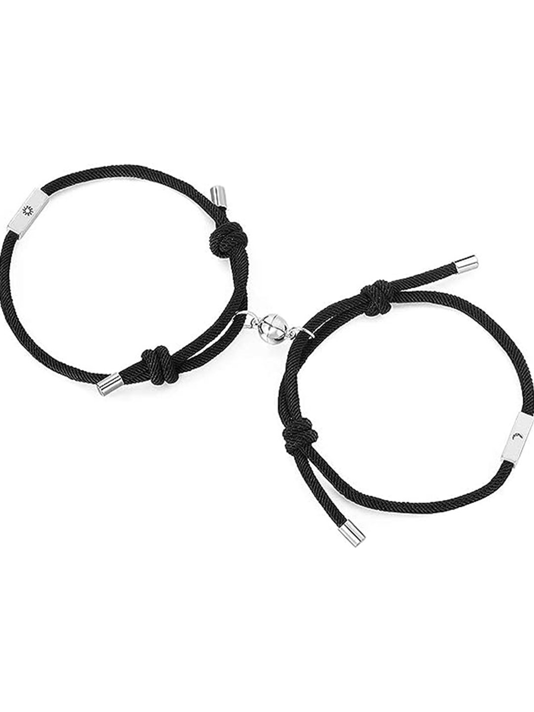 

VIEN Unisex Set Of 2 Charm Bracelet, Black