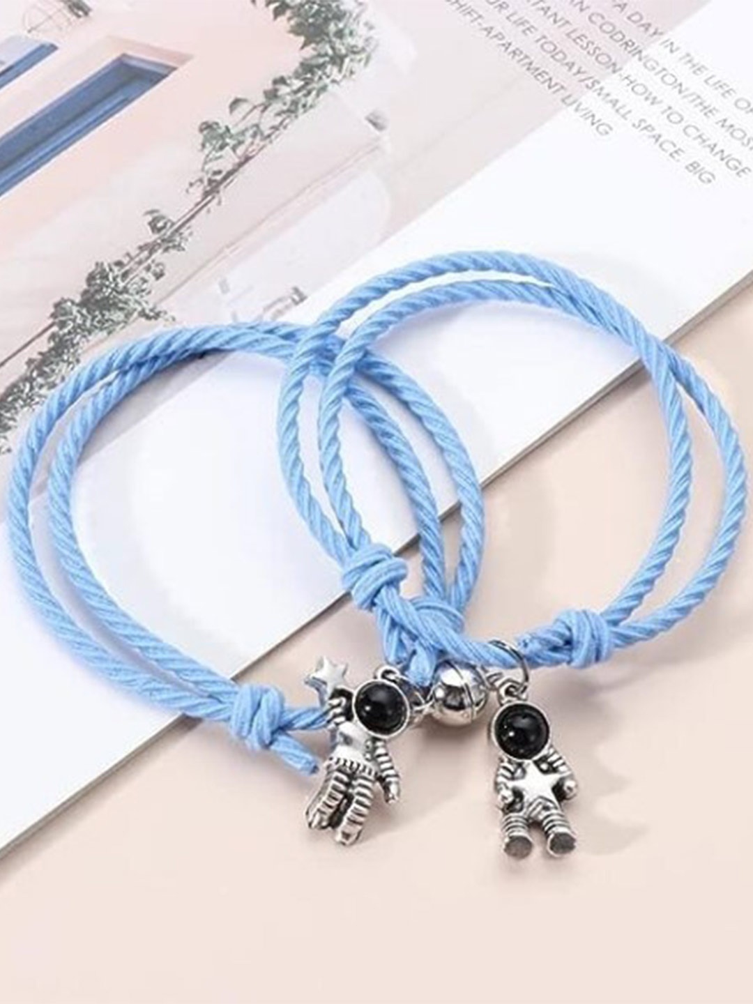 

VIEN Unisex Set Of 2 Charm Bracelet, Blue