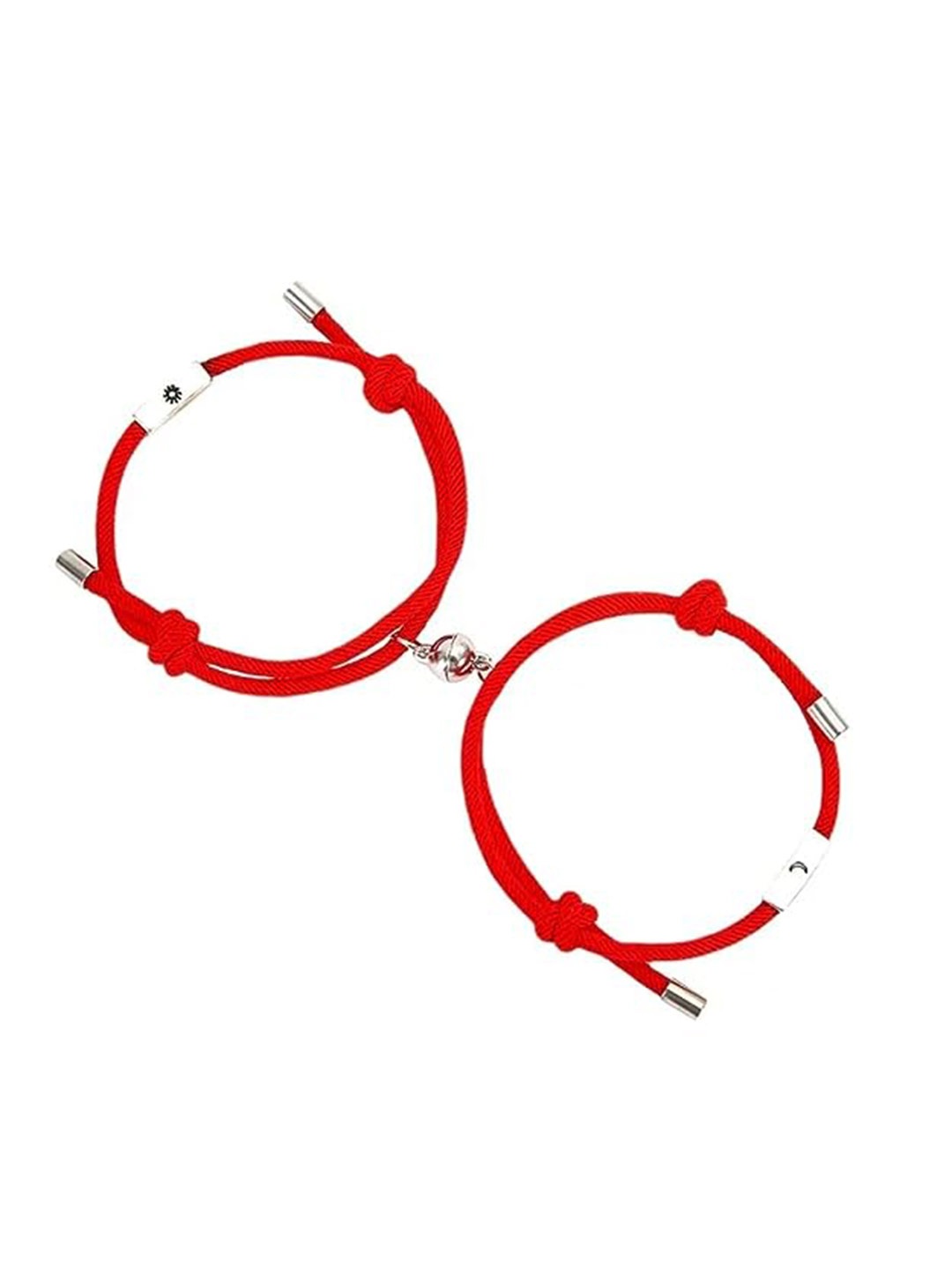 

VIEN Unisex Set Of 2 Charm Bracelet, Red