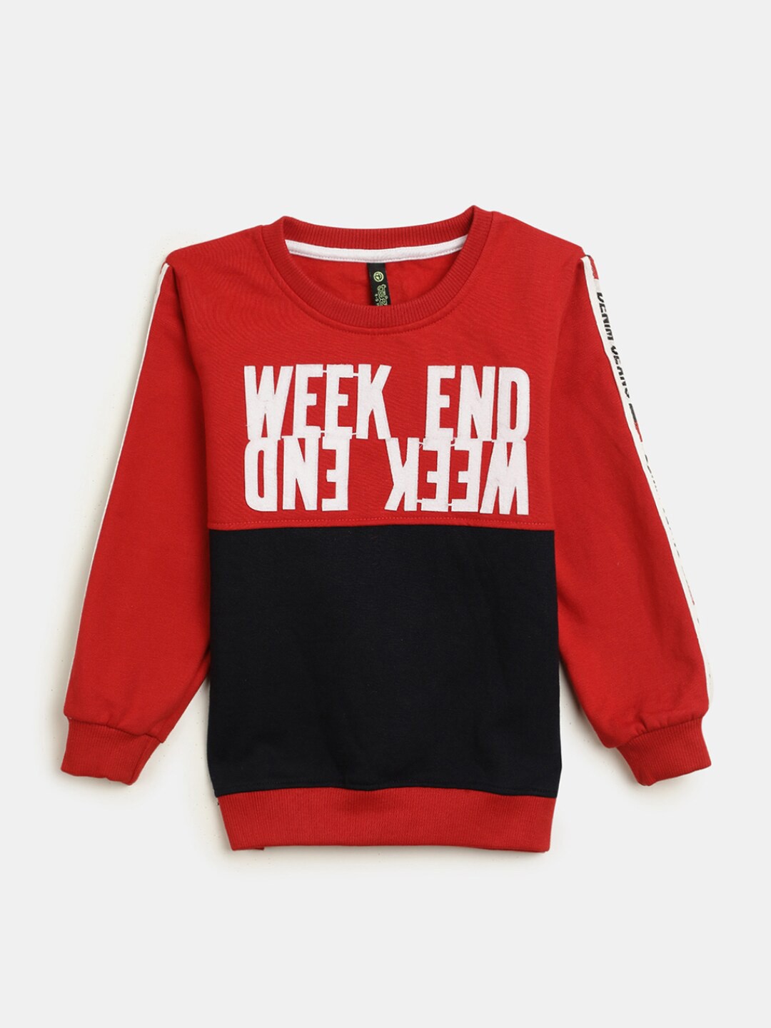 

V-Mart Boys Typography Printed Pullover, Red