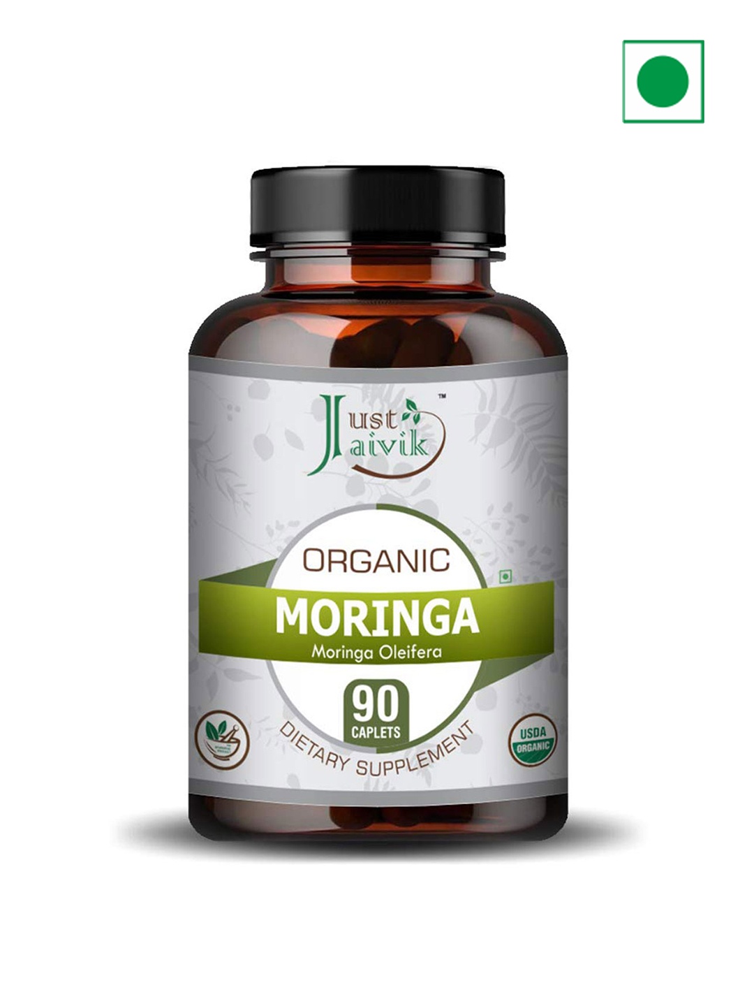 

Just Jaivik Organic Moringa Dietary Supplement Tablets - 90 Tablets, Grey