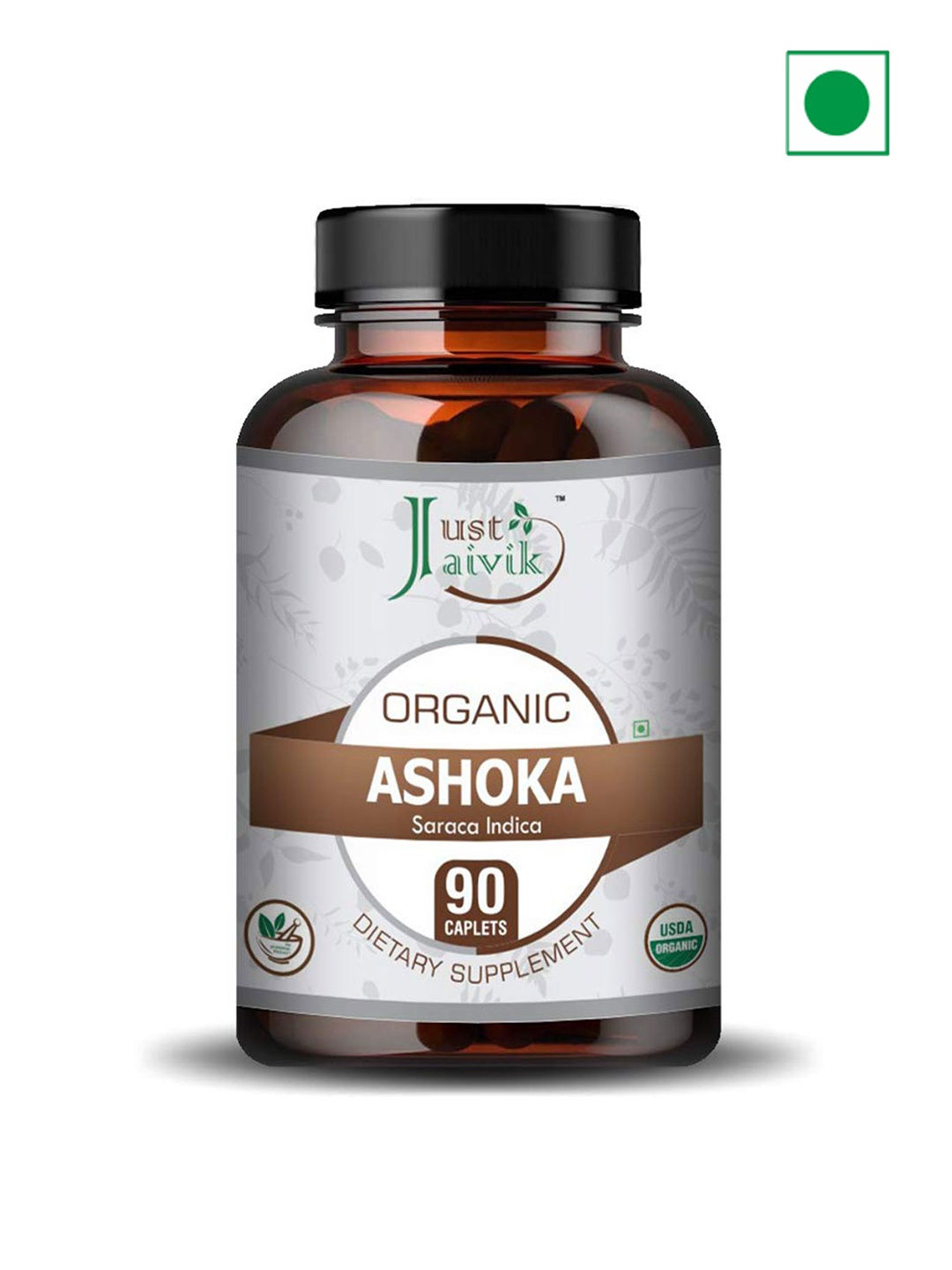 

Just Jaivik Organic Ashoka Dietary Supplement Tablets - 90 Tablets, Grey