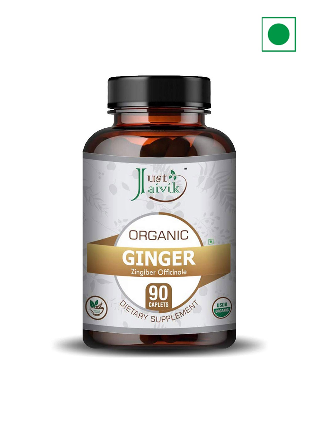 

Just Jaivik Organic Ginger Dietary Supplement Tablets - 90 Tablets, Grey