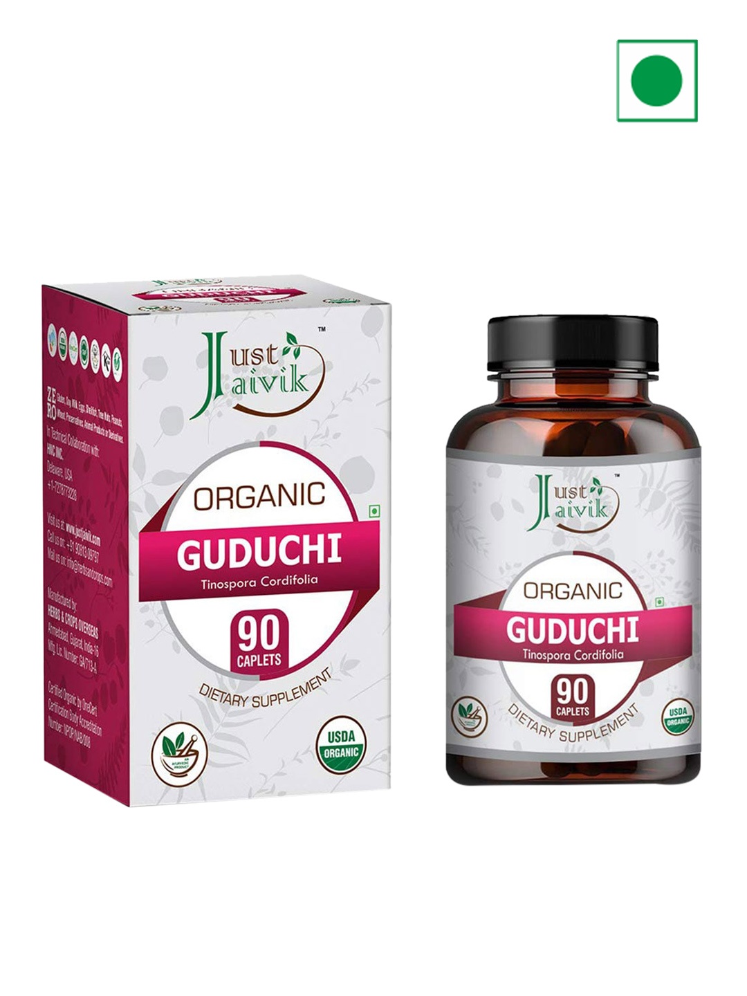 

Just Jaivik Organic Guduchi Tablet - 90Nos, White