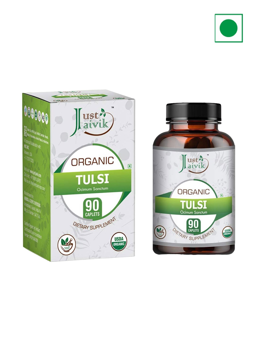 

Just Jaivik Organic Tulsi Tablets -90Nos, Transparent