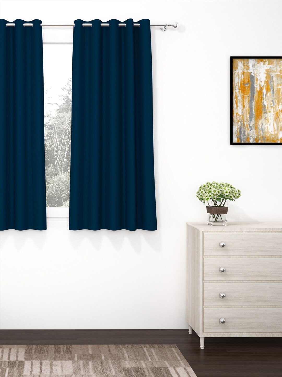 

Story@home Blue Black Out Window Curtain