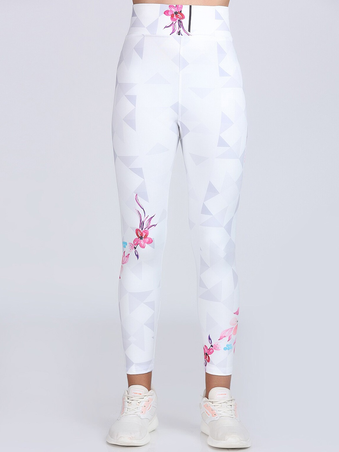 

Apraa & Parma Women Floral Printed Dri Fit High Waist Sports Tights, White