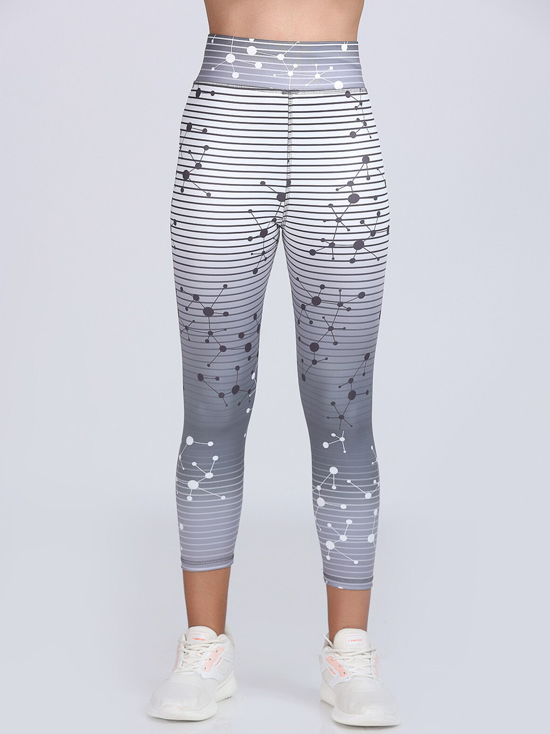 

Apraa & Parma Women Printed Dry Fit Tights, Grey