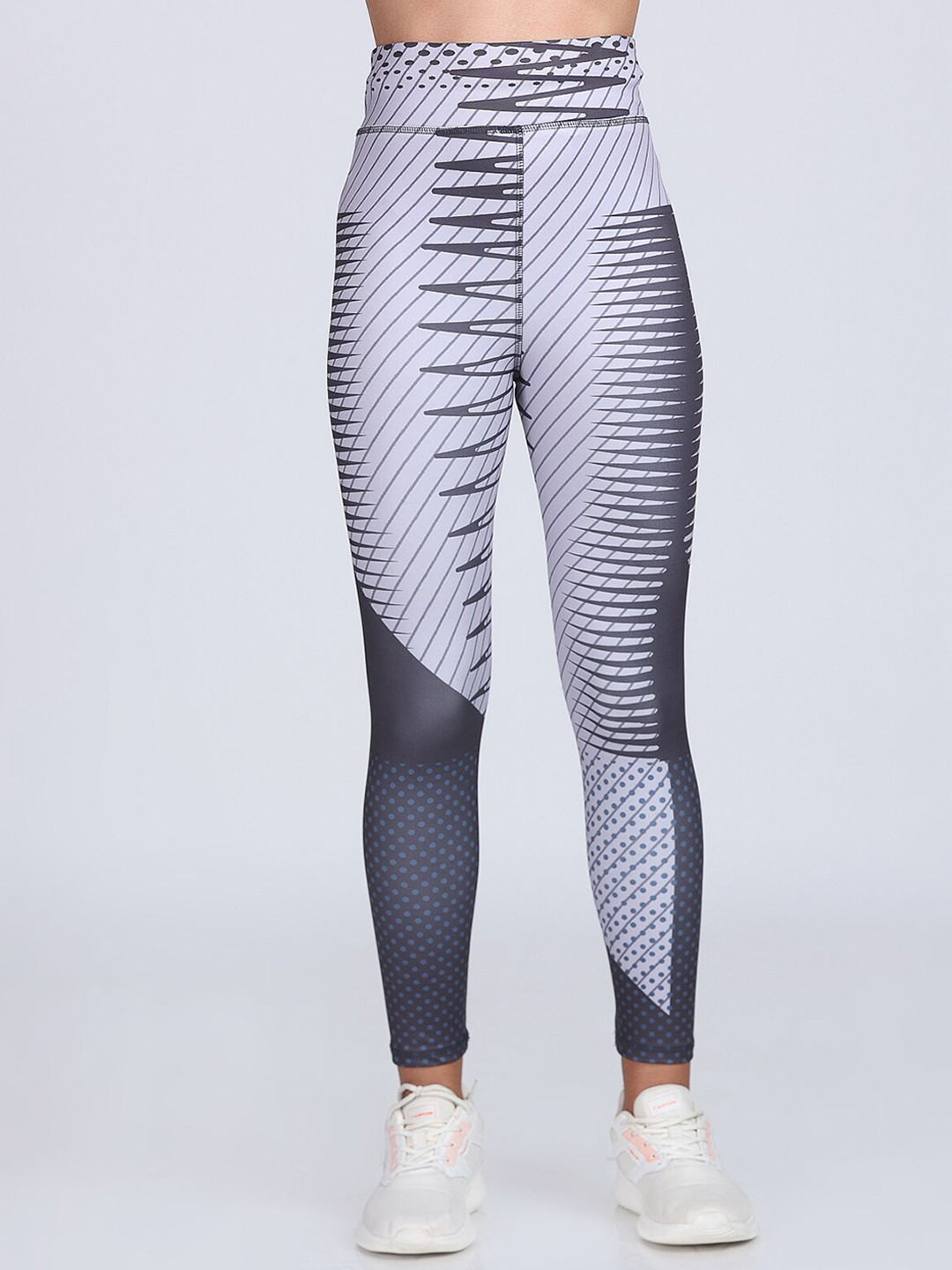 

Apraa & Parma Women Printed Dry-Fit Tights, Grey