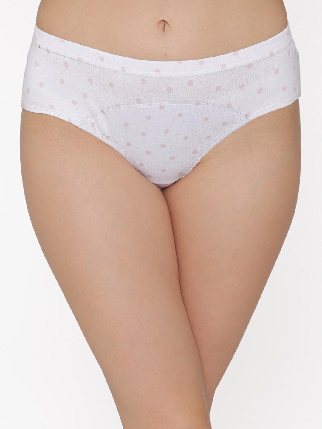 

Clovia Printed Pure Cotton Hipster Brief, White