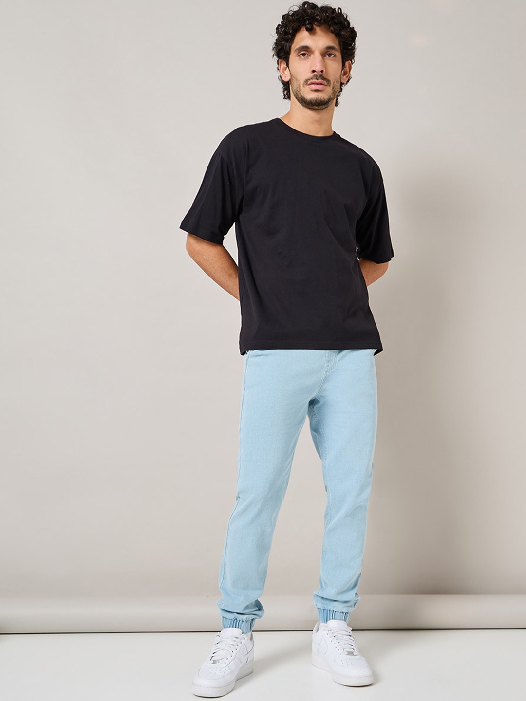 

Styli Men Cotton Stretch 5-Pocket Slim Fit Jogger Denim Jeans, Blue
