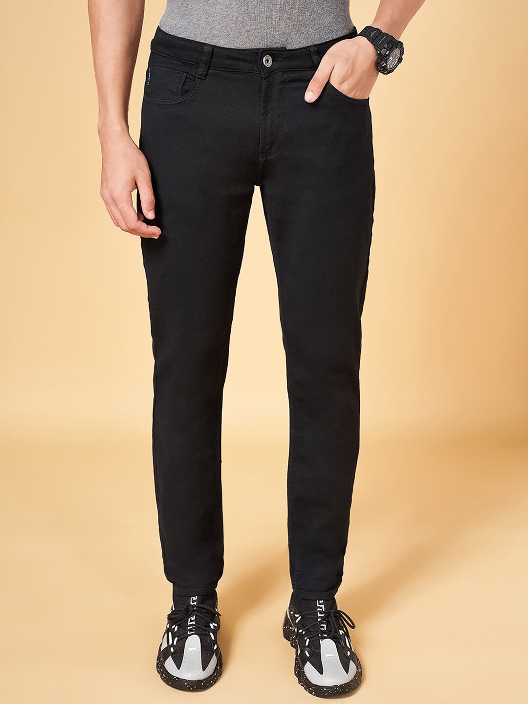 

SF JEANS by Pantaloons Men Slim Fit Mid-Rise Jeans, Black