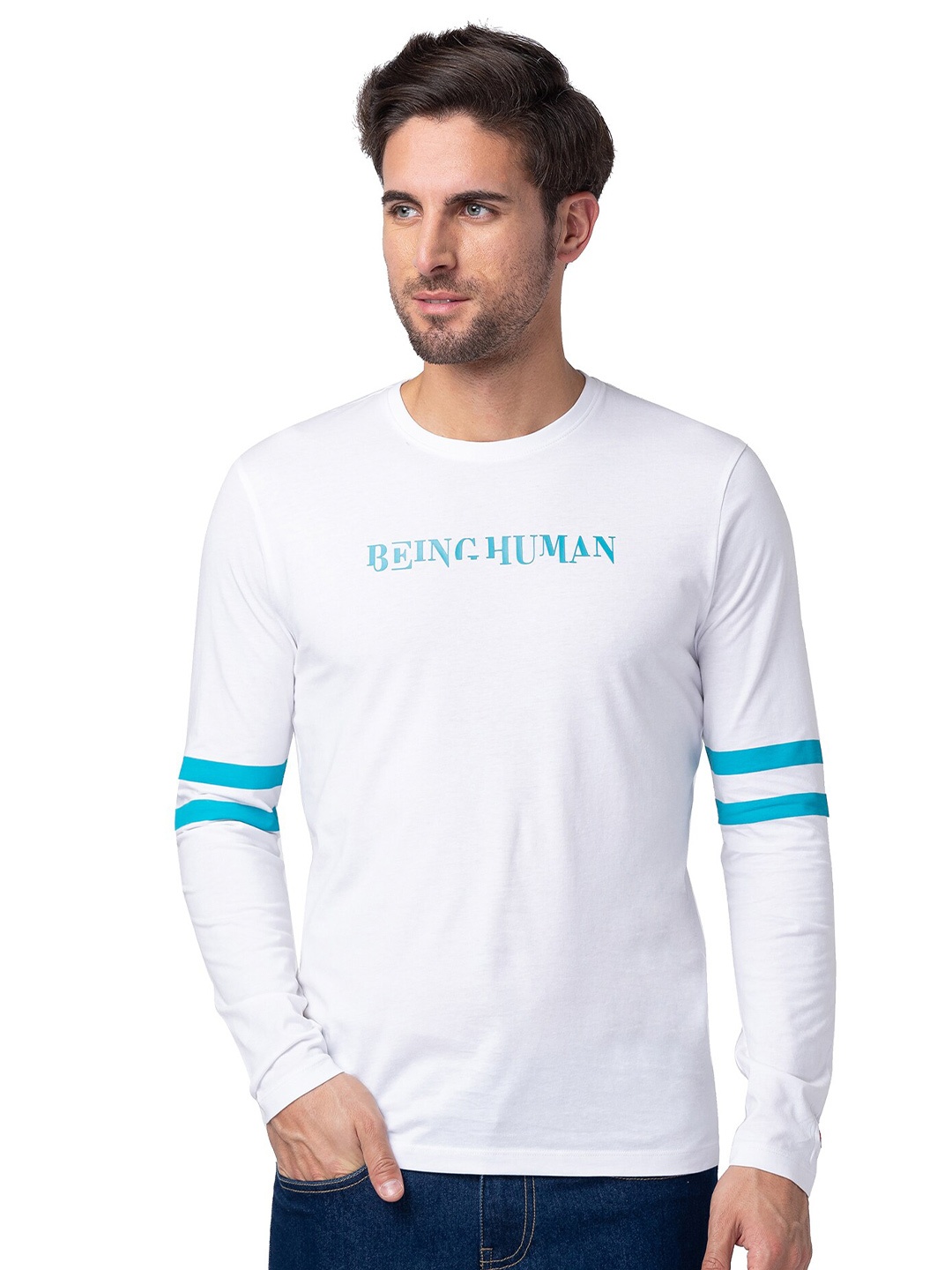 

Being Human Typography Printed Casual T-shirt, White