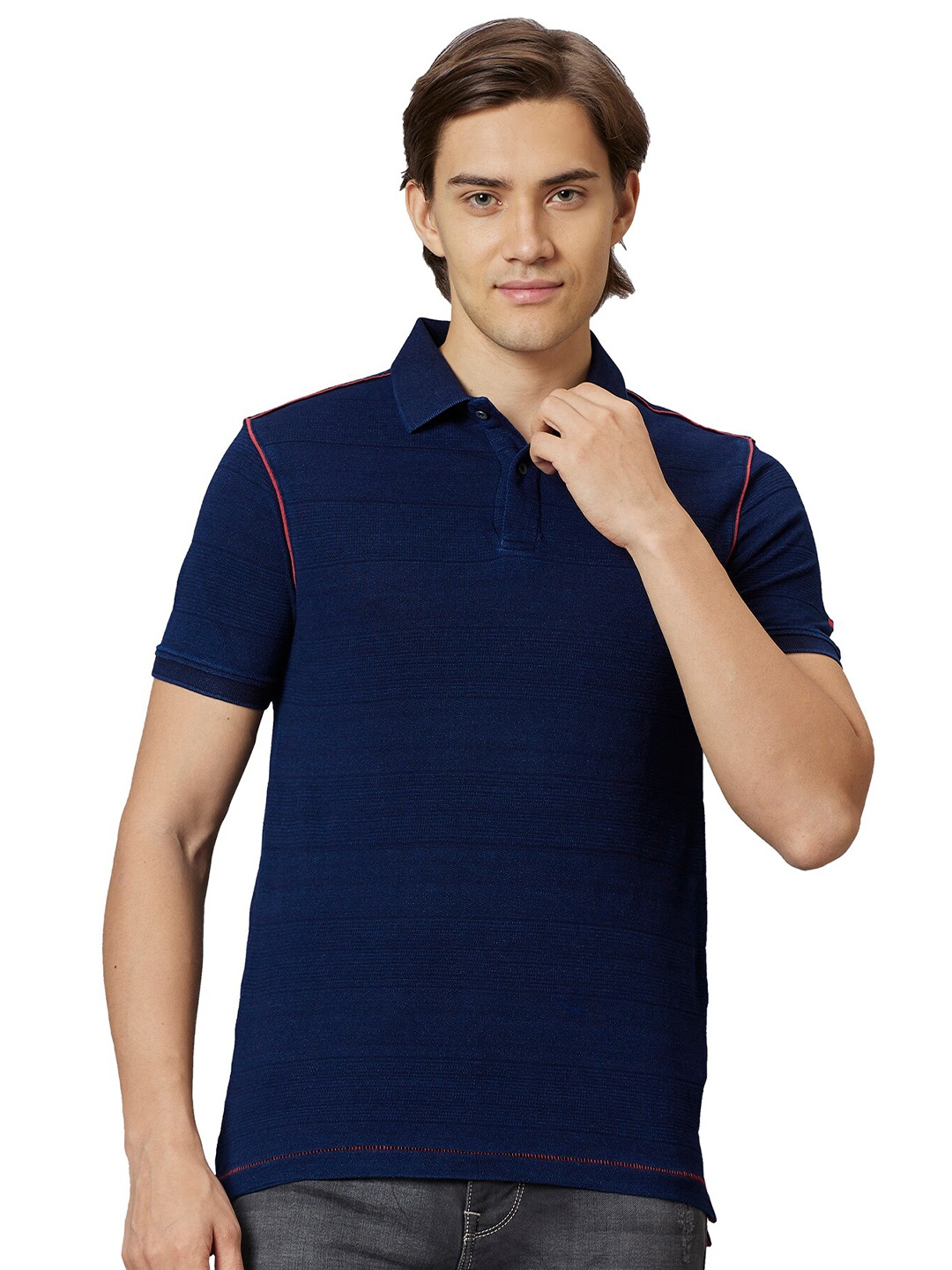 

Being Human Polo Collar Cotton T-shirt, Blue