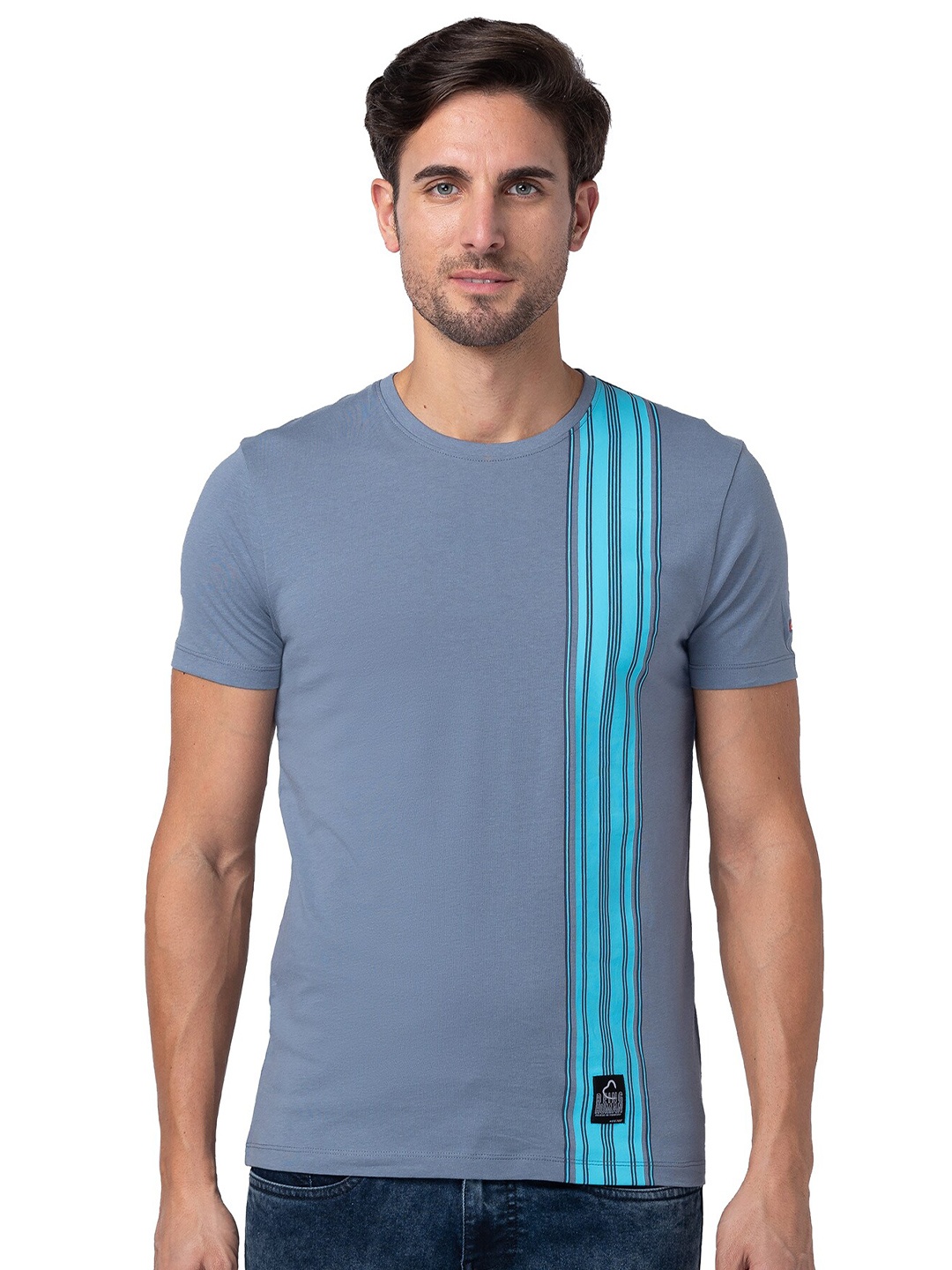 

Being Human Striped Round Neck T-Shirt, Grey