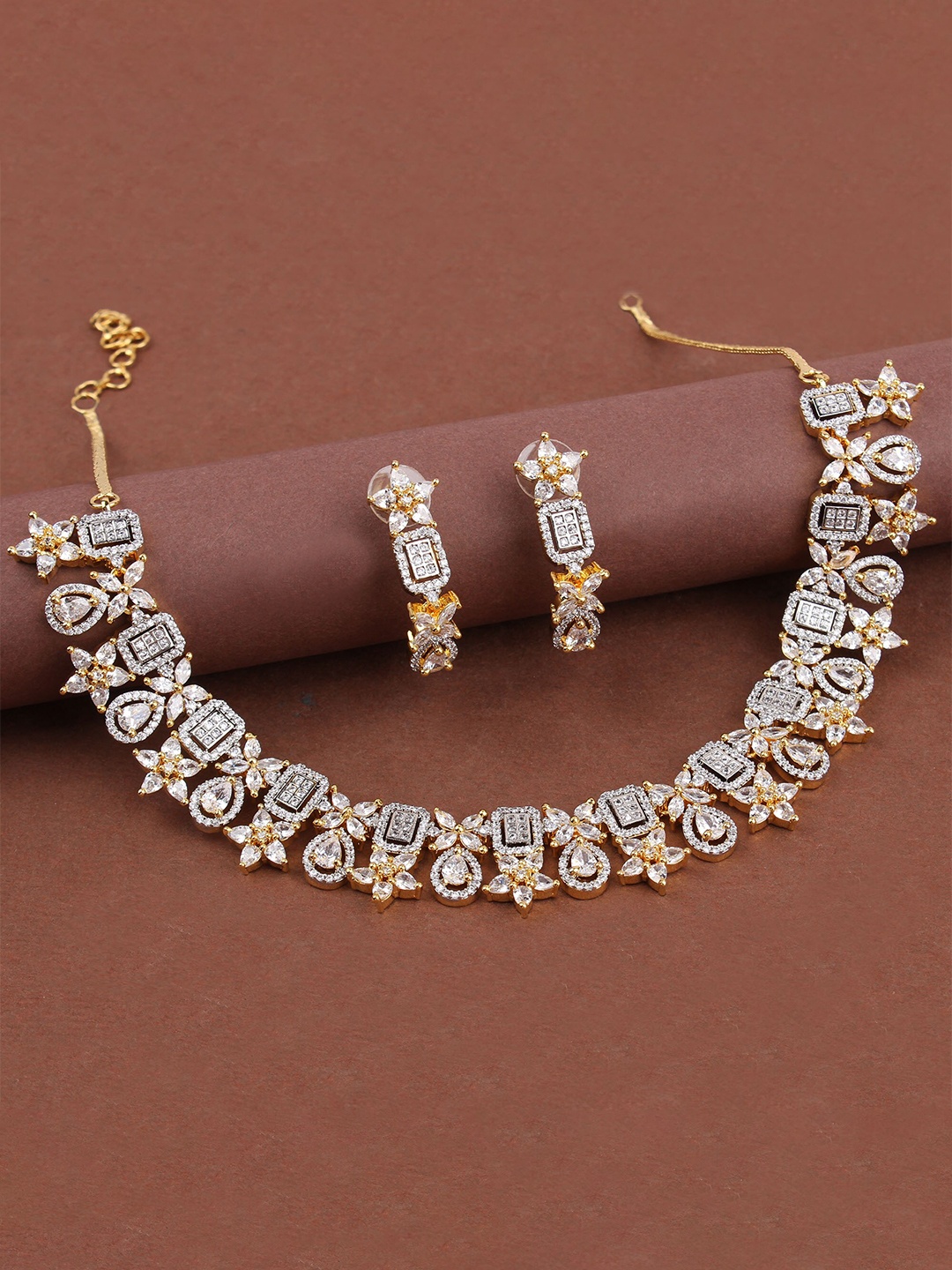 

Mirana Gold Plated American Diamond-Studded Jewellery Set