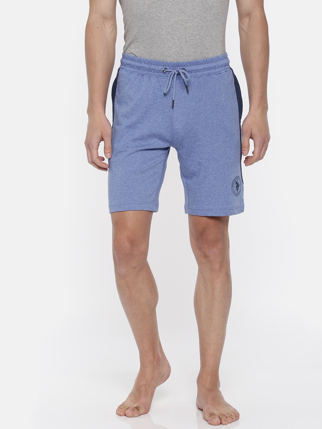 

U.S. Polo Assn. Men Blue Solid Lounge Shorts I634-978-CP