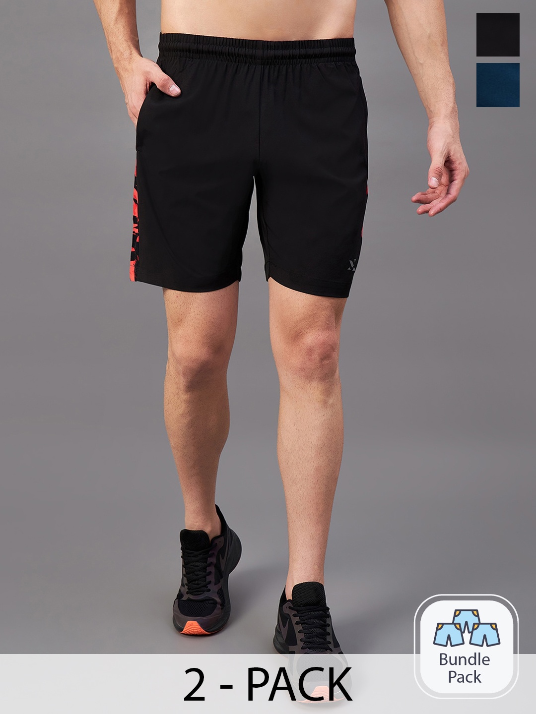 

Masch Sports Men Pack Of 2 Rapid-Dry Sports Shorts, Black