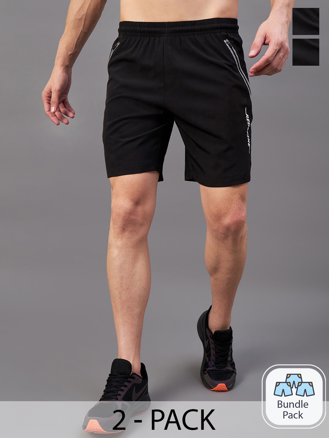 

Masch Sports Men Pack Of 2 Rapid-Dry Sports Shorts, Black
