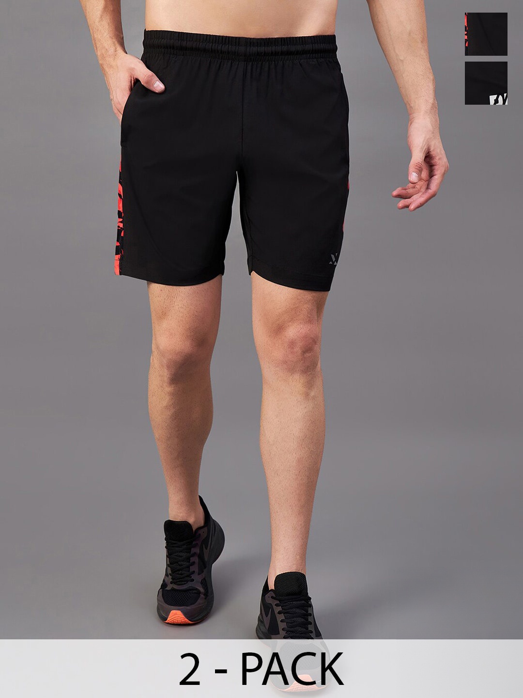 

Masch Sports Men Pack Of 2 Rapid-Dry Sports Shorts, Black