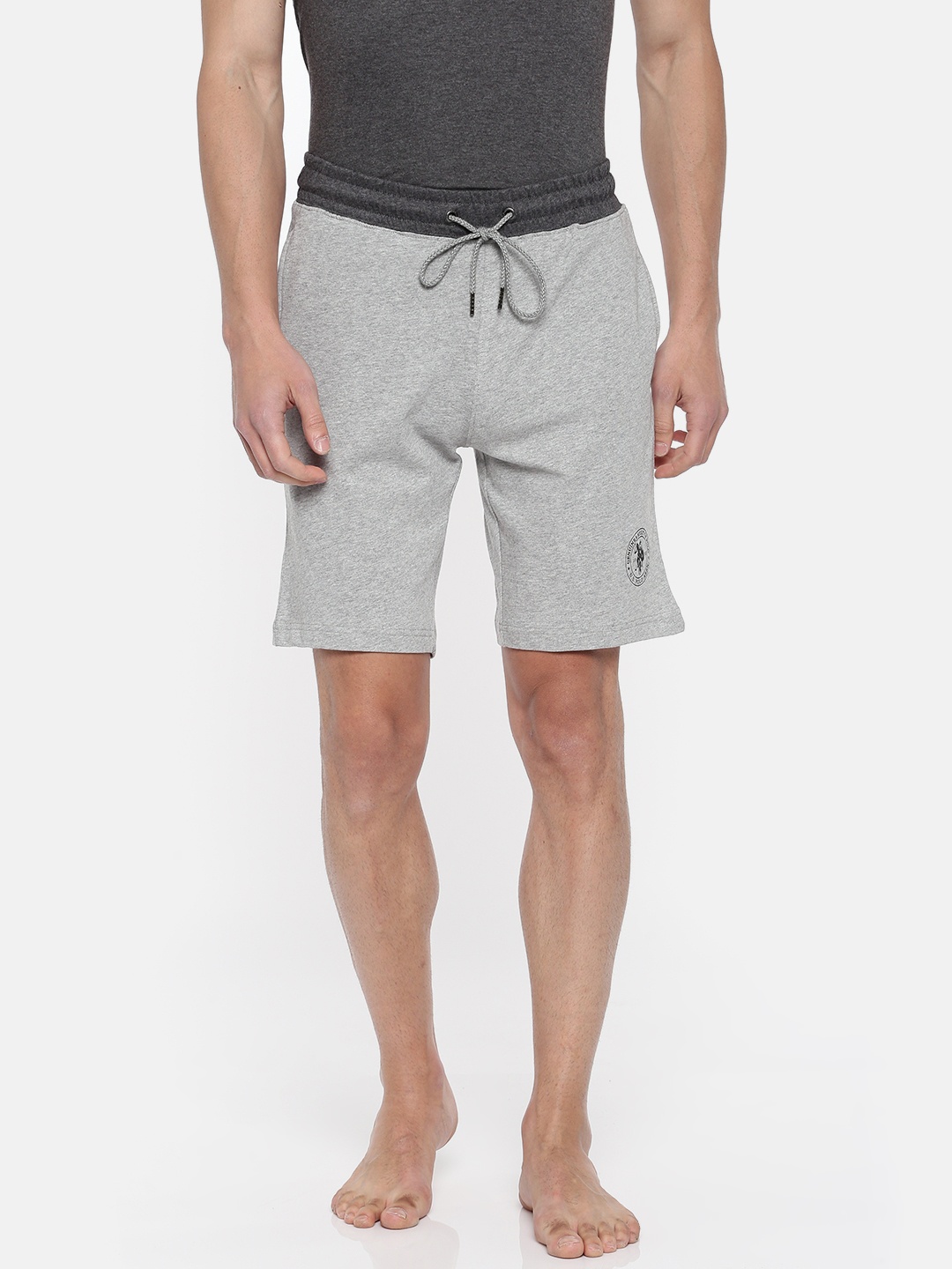 

U.S. Polo Assn. Men Grey Solid Lounge Shorts I635-003-CP