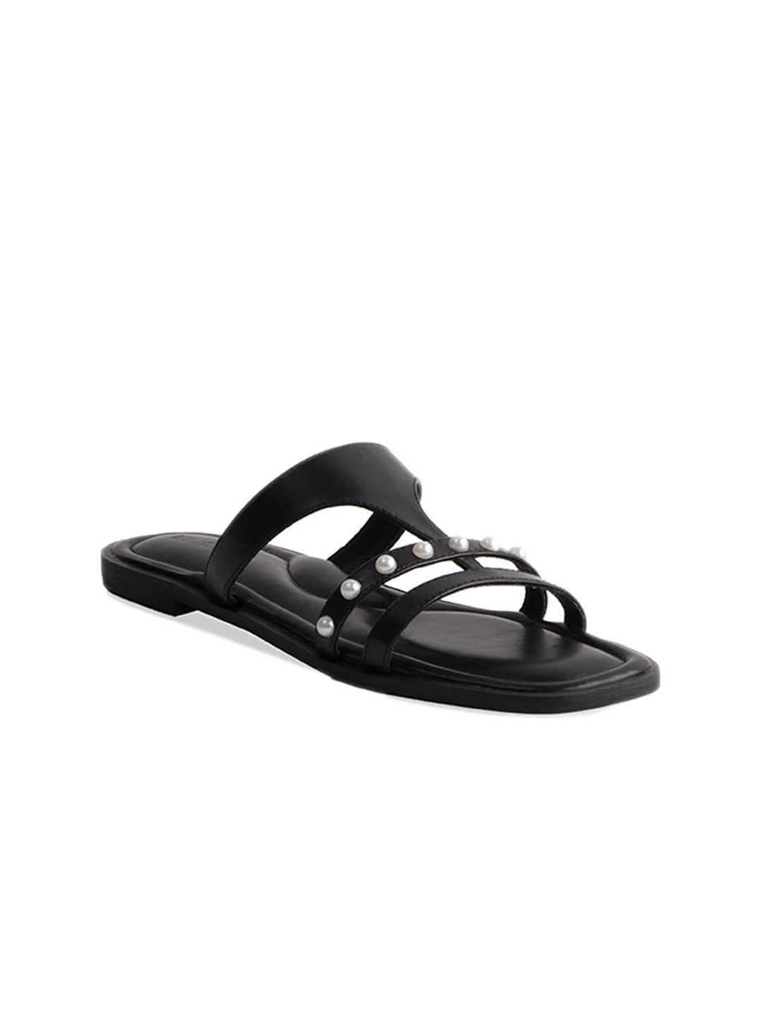 

ERIDANI Fia Embellished Open Toe Flats, Black