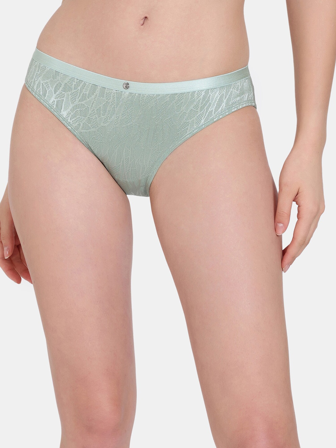 

Zivame Self Design Low-Rise Bikini Briefs, Green