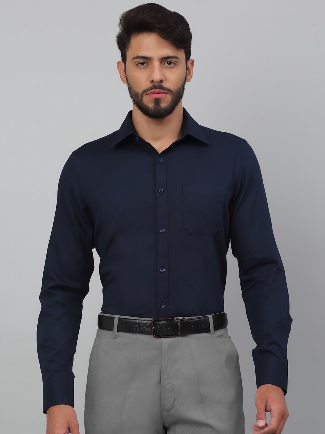 

LOUIS STITCH Comfort Cotton Formal Shirt, Navy blue