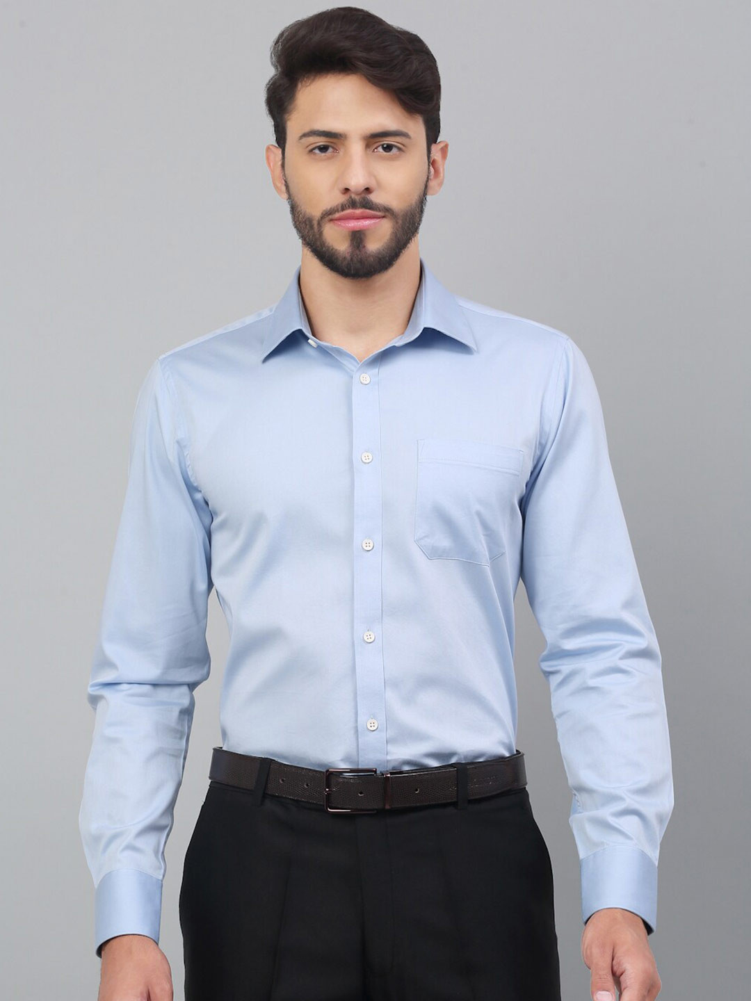 

LOUIS STITCH Comfort Fit Cotton Formal Shirt, Blue