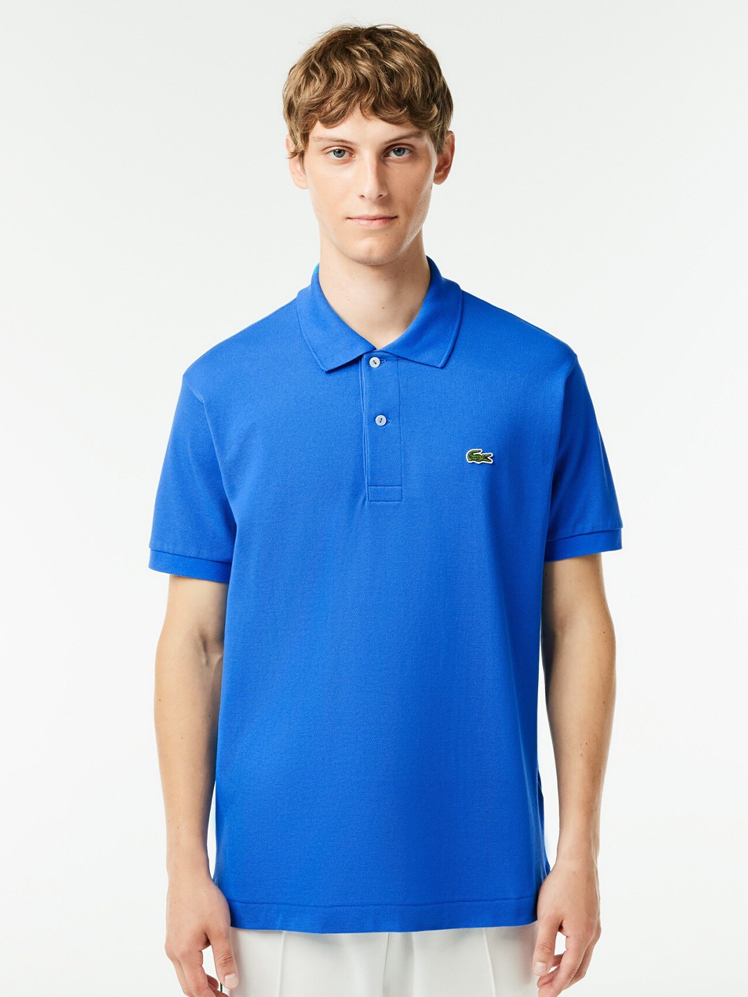 

Lacoste Graphic Printed Polo Collar Short Sleeve Cotton T-Shirt, Blue