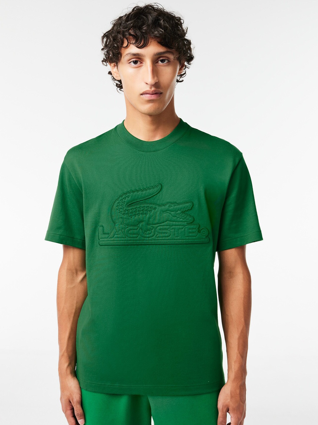 

Lacoste Round Neck Brand Logo Relaxed Fit Cotton T-shirt, Green