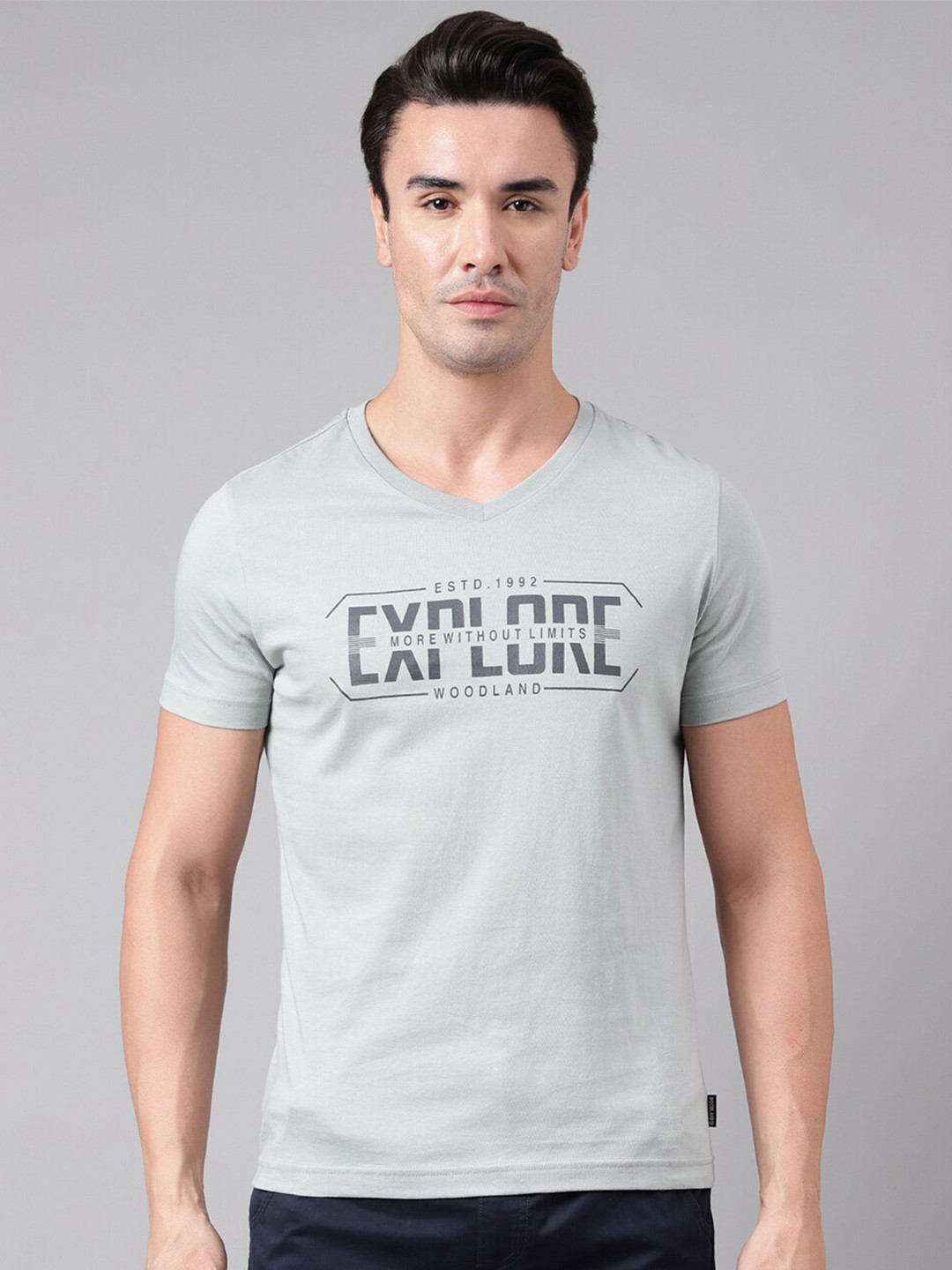 

Woodland Typography Printed Pure Cotton T-shirt, Green