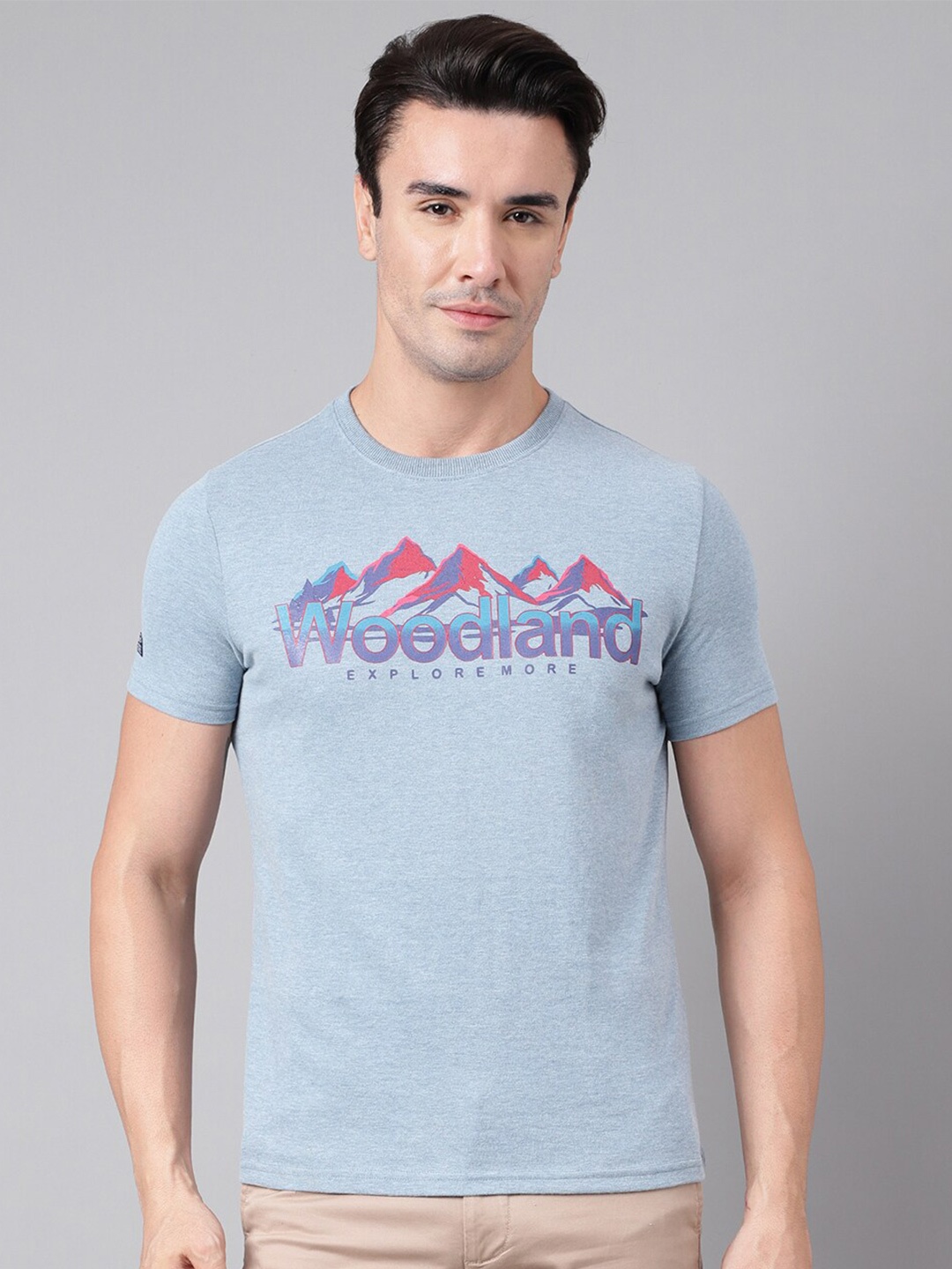

Woodland Typography Printed T-shirt, Blue