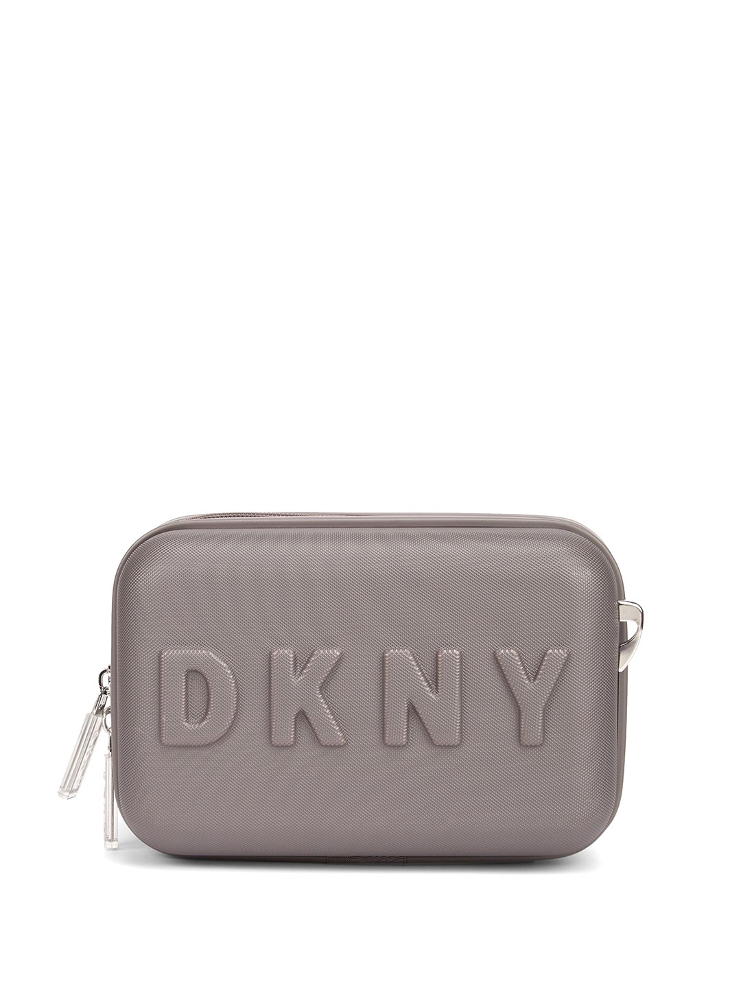 

DKNY Trademark ABS Hard Beauty Case Makeup Pouch, Silver