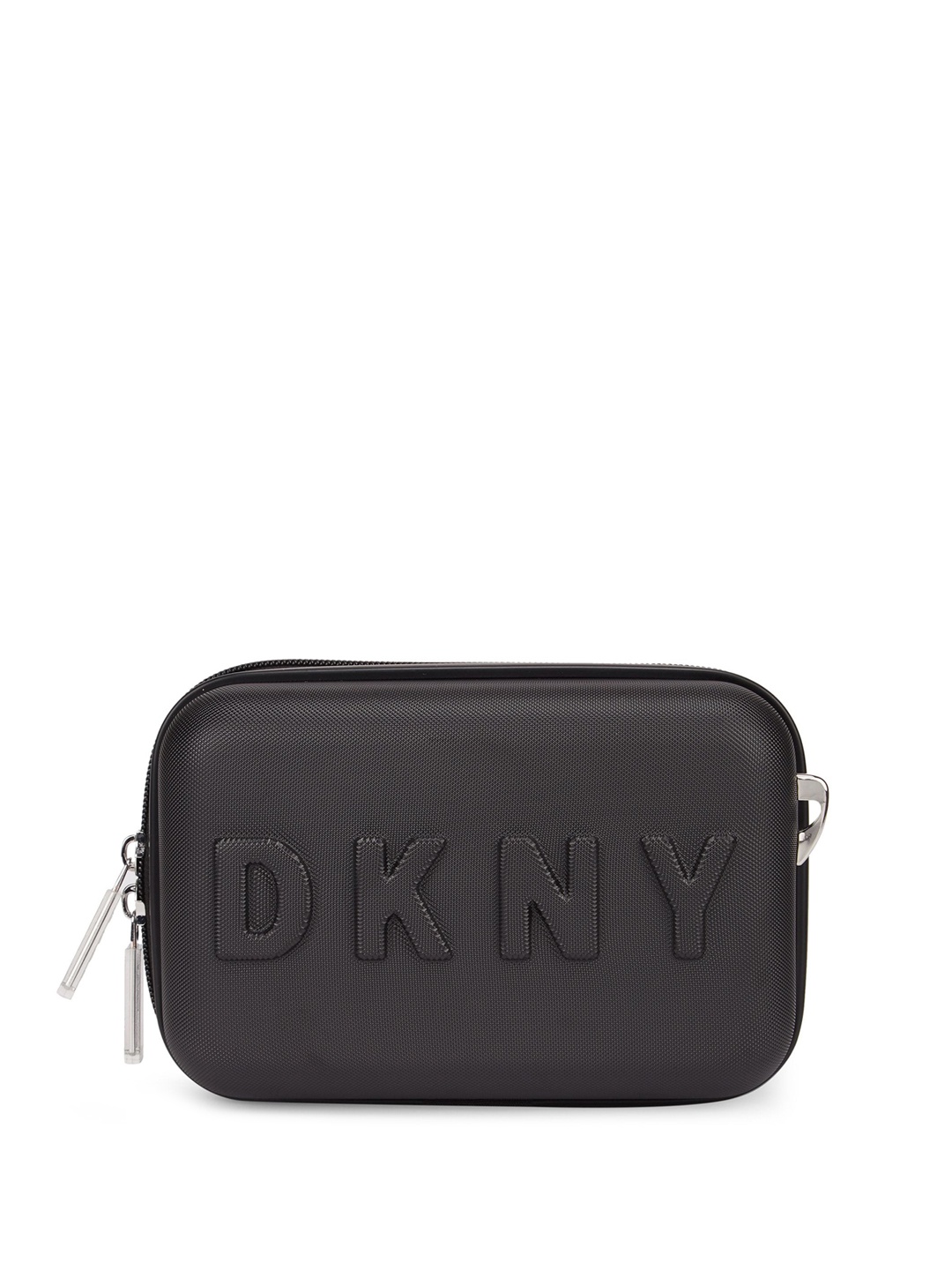 

DKNY Trademark ABS Hard Case Beauty Makeup Pouch, Black