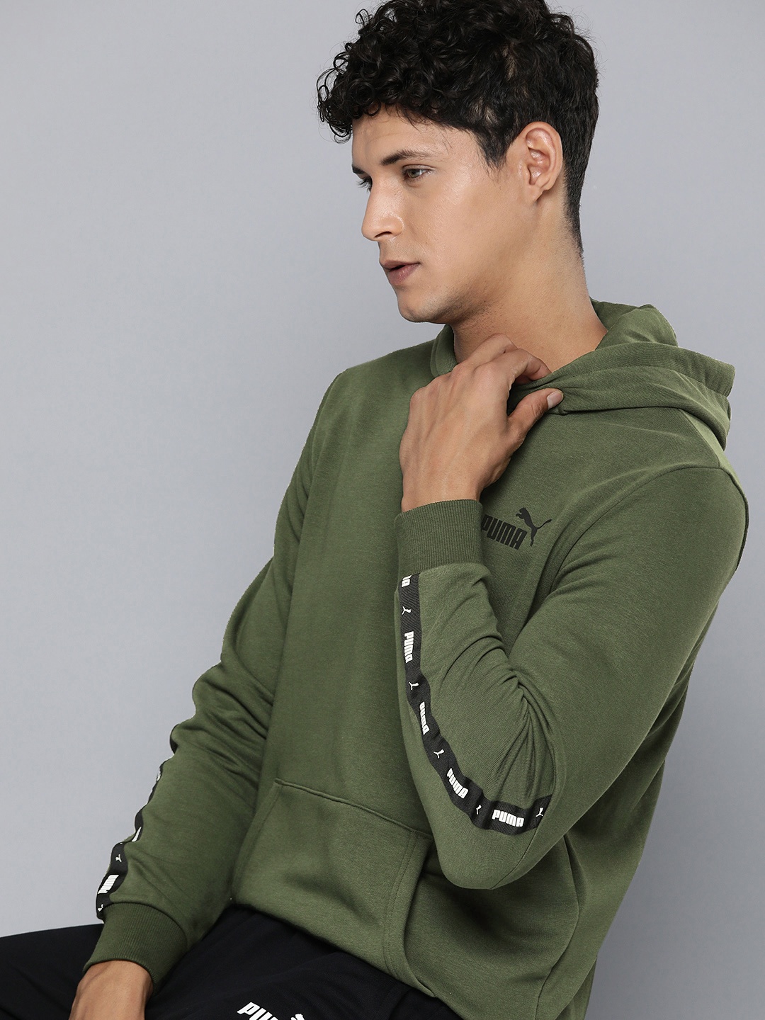 

Puma Essentials+ Tape Hooded Sweatshirt, Olive