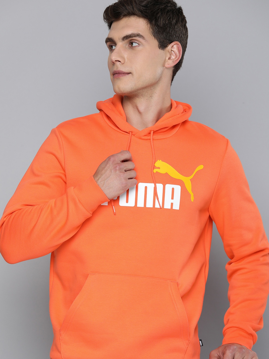 

Puma Printed Essential+ 2 Colour Big Logo Regular Fit Hooded Sweatshirt, Orange