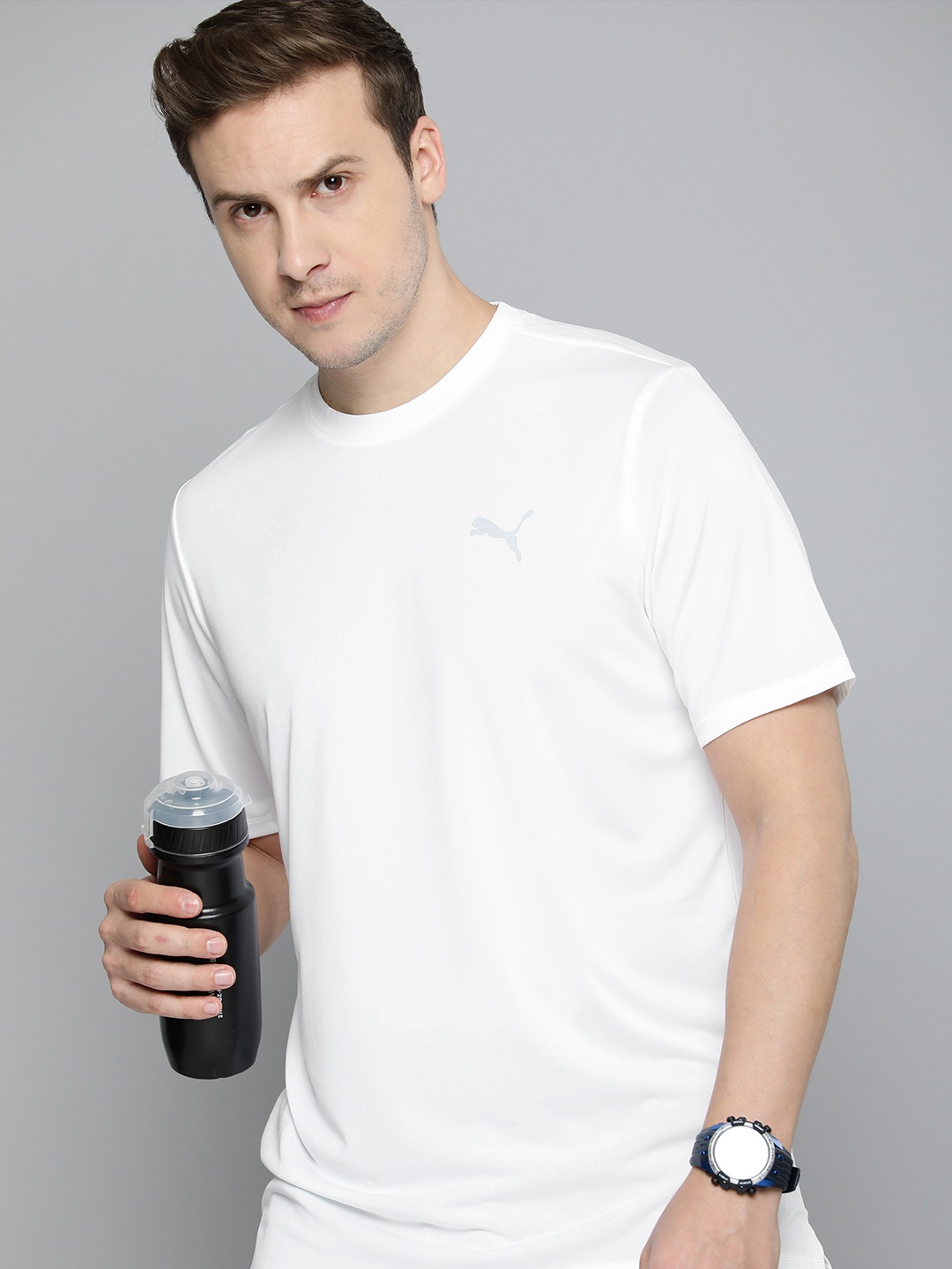 

Puma Brand Logo Printed Run Favorite Heather T-shirt, White