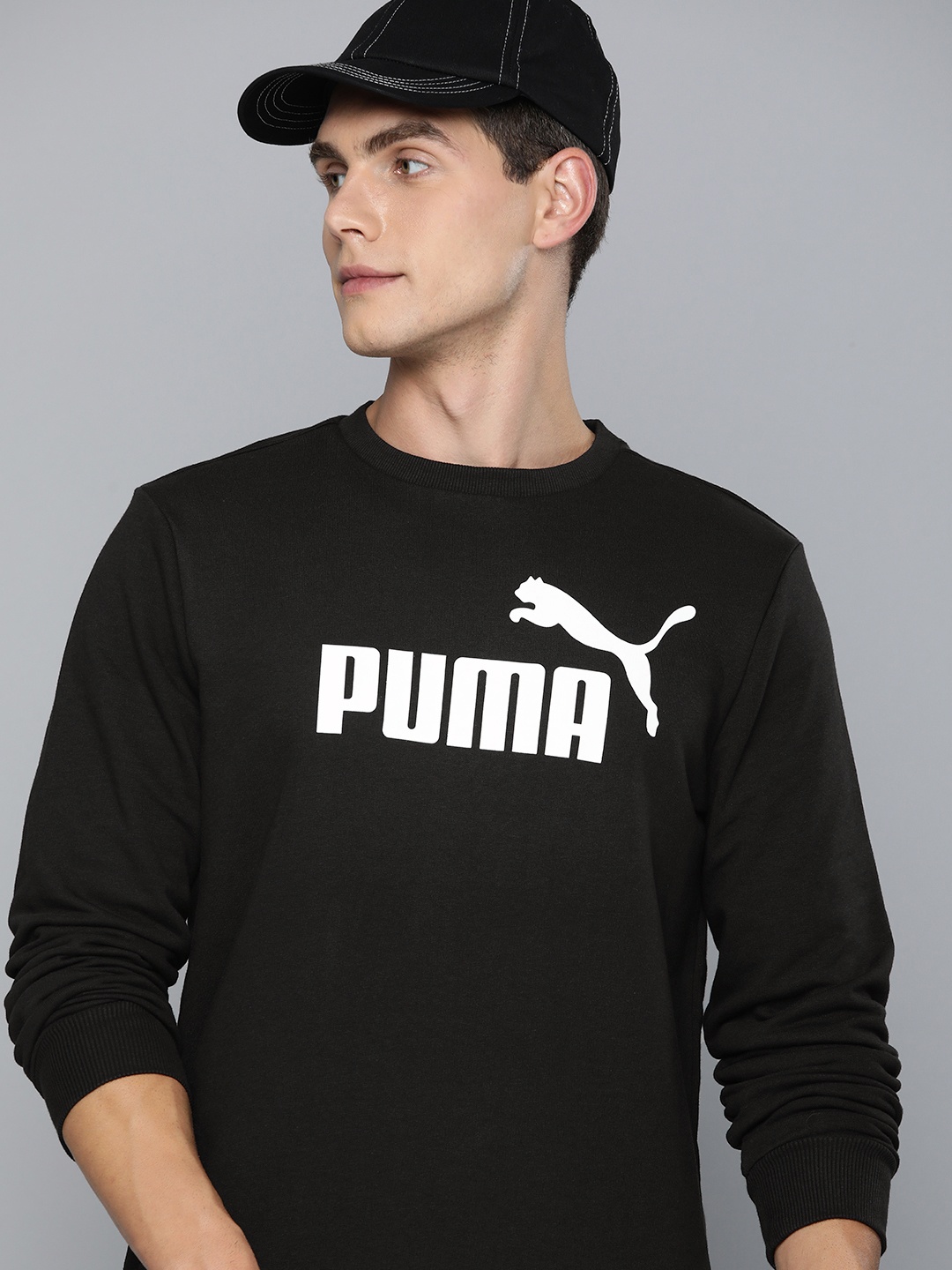 

Puma Ess Big Logo Printed Pullover Sweatshirt, Black