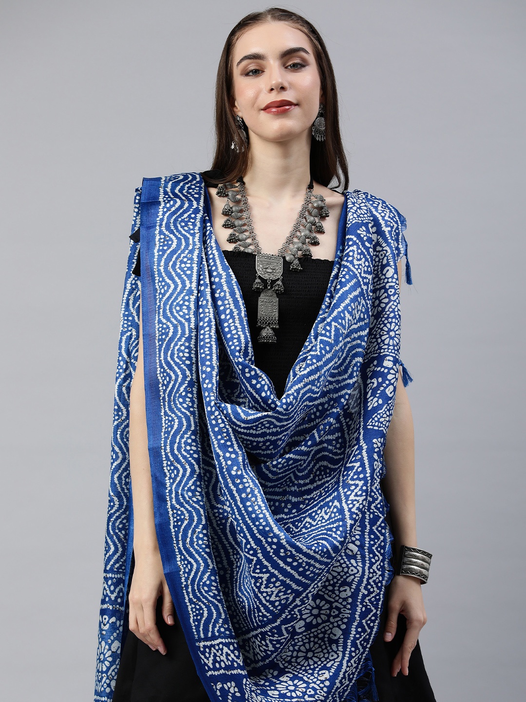 

Rani Saahiba Abstract Printed Bandhani Dupatta, Blue