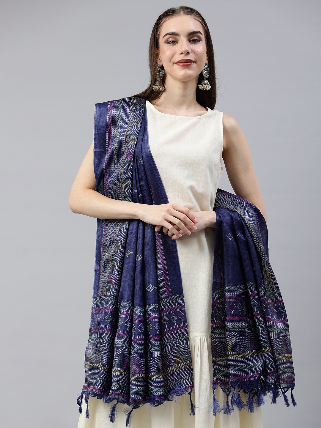 

Rani Saahiba Geometric Printed Dupatta, Blue