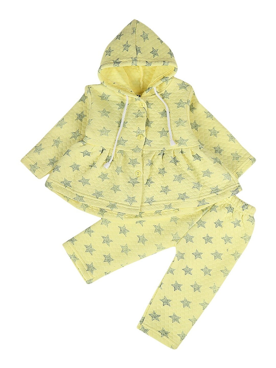 

V-Mart Infant Kids Conversational Printed Coat with Trousers, Yellow