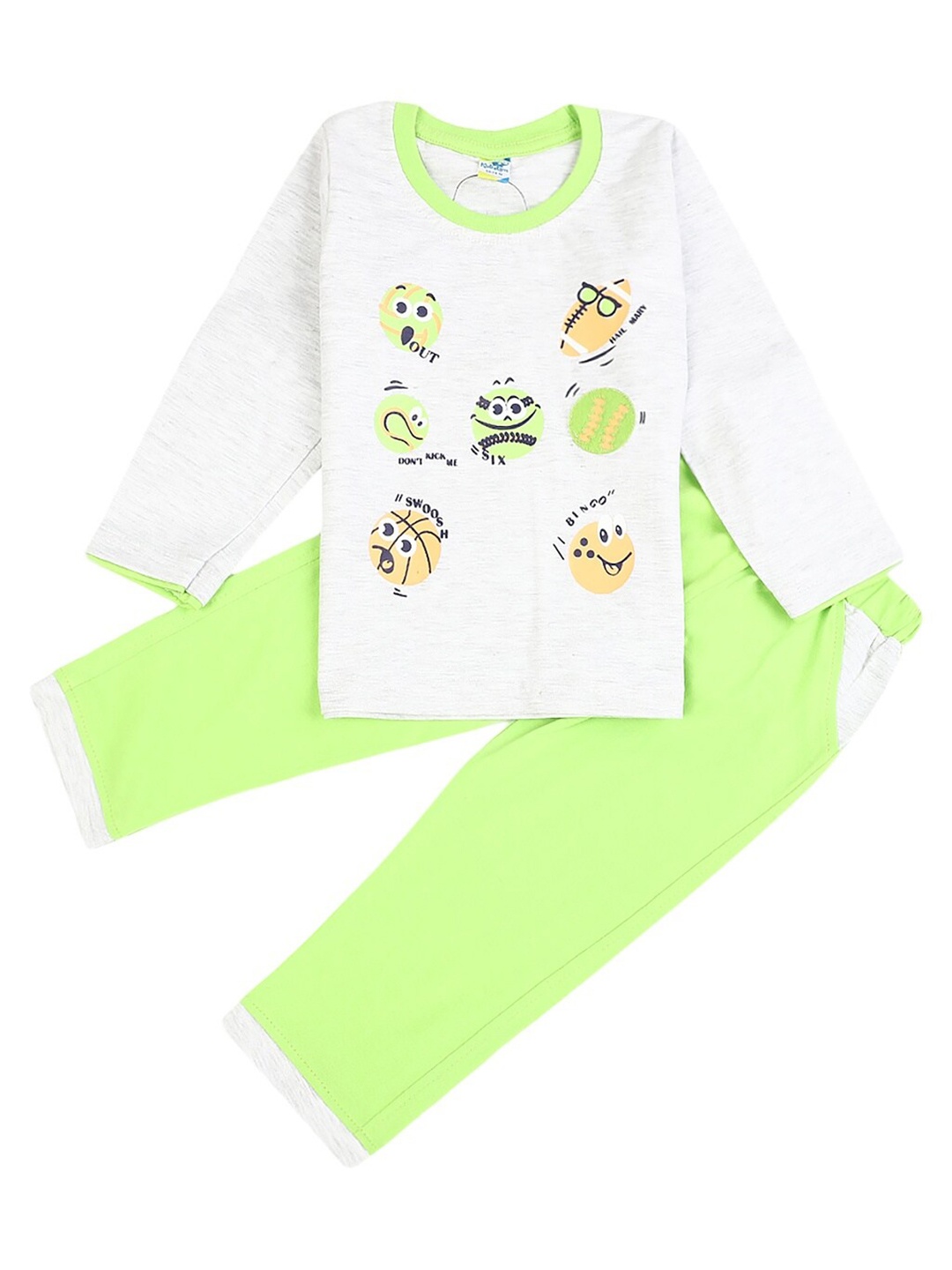 

V-Mart Infant Conversational Printed Pure Cotton T-shirt with Shorts, Green