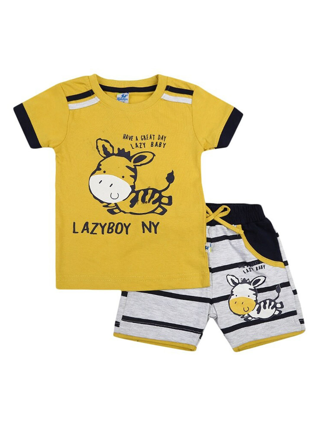 

V-Mart Kids Printed T-shirt with Shorts, Yellow