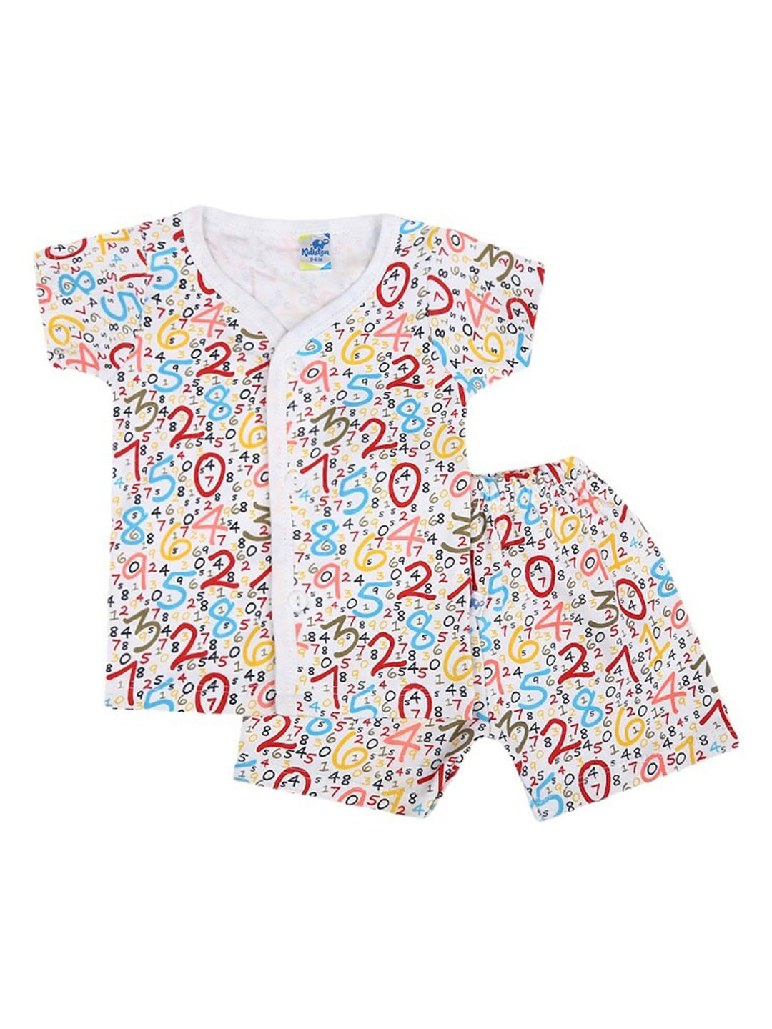 

V-Mart Infants Printed Pure Cotton T-shirt With Shorts, White