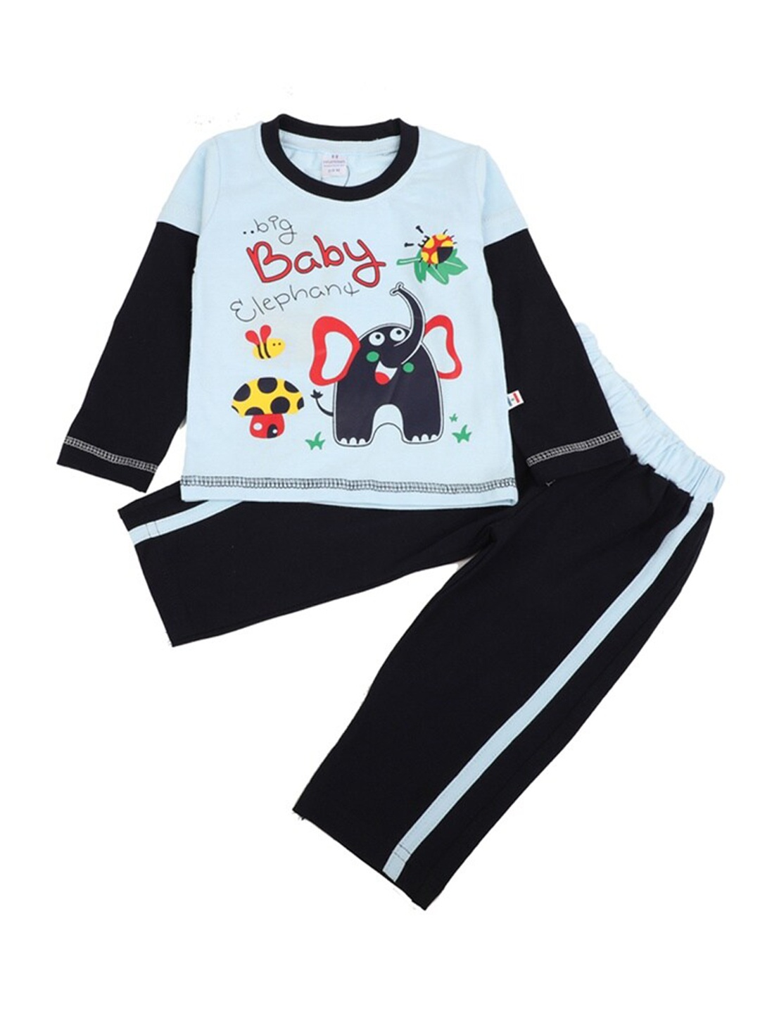 

V-Mart Infants Kids Printed Pure Cotton T-shirt with Trousers, Blue