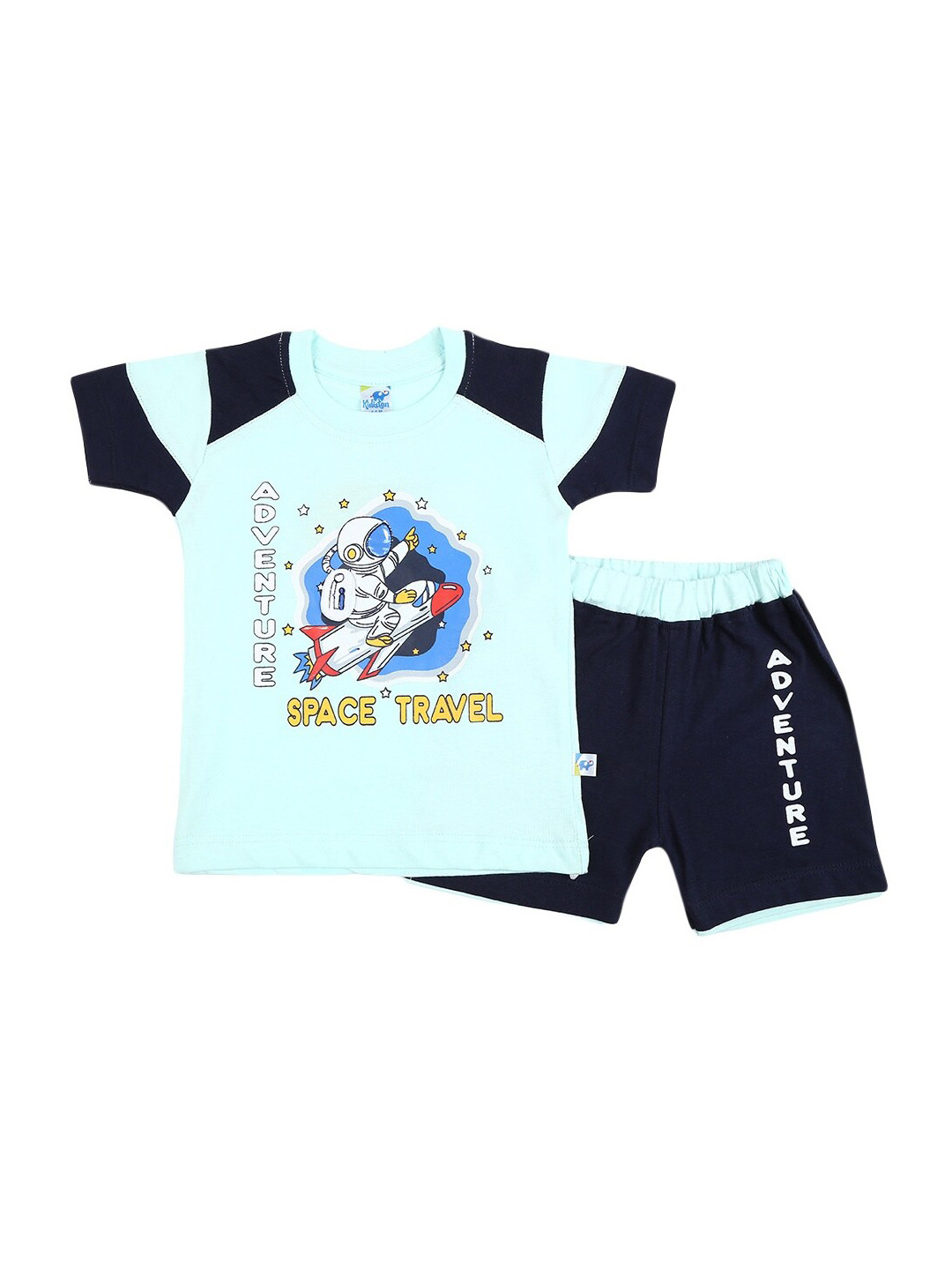 

V-Mart Infants Graphic Printed Pure Cotton T-shirt With Shorts, Green