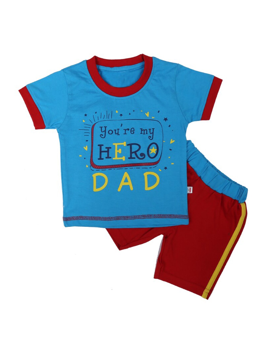 

V-Mart Infant Graphic Printed Pure Cotton T-shirt With Shorts, Blue