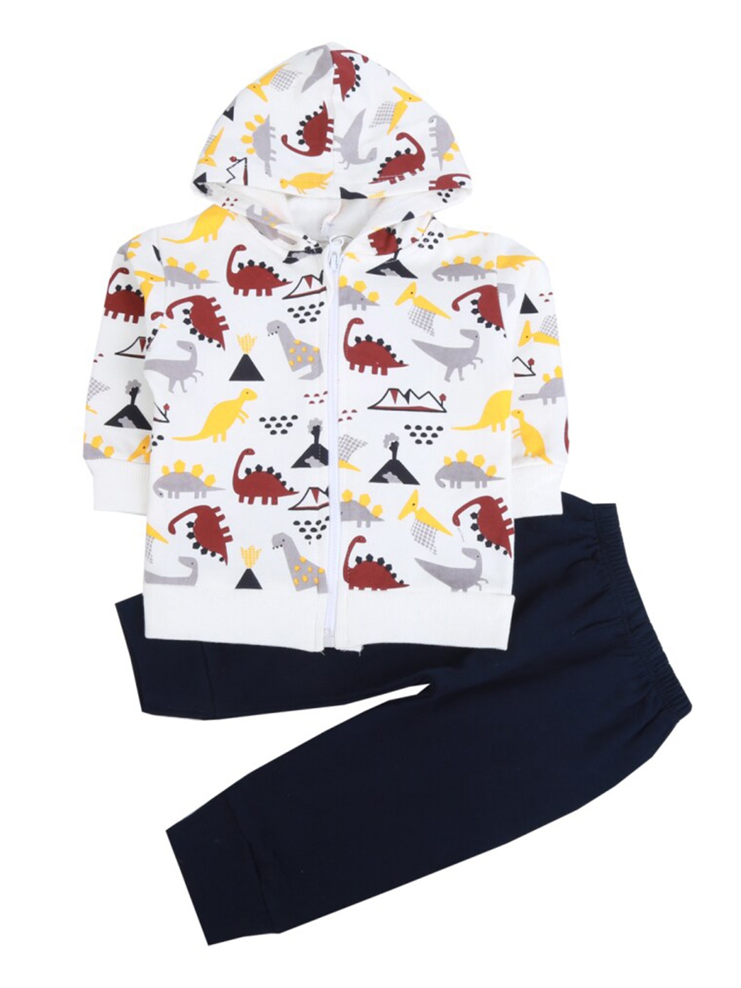 

V-Mart Kids Printed Pure Cotton Coat With Trousers, White